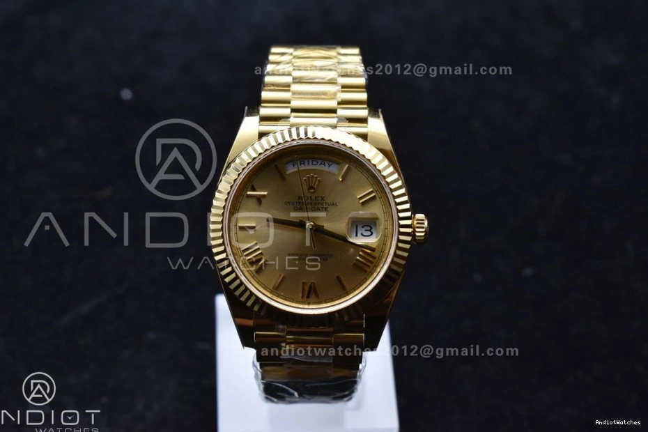 YG Bracelet 658 1:1 40 Weight) Edition Gold Dial Day VR3255 Date Best ARF (Gain Stretchable President 228238 On Roman 0523